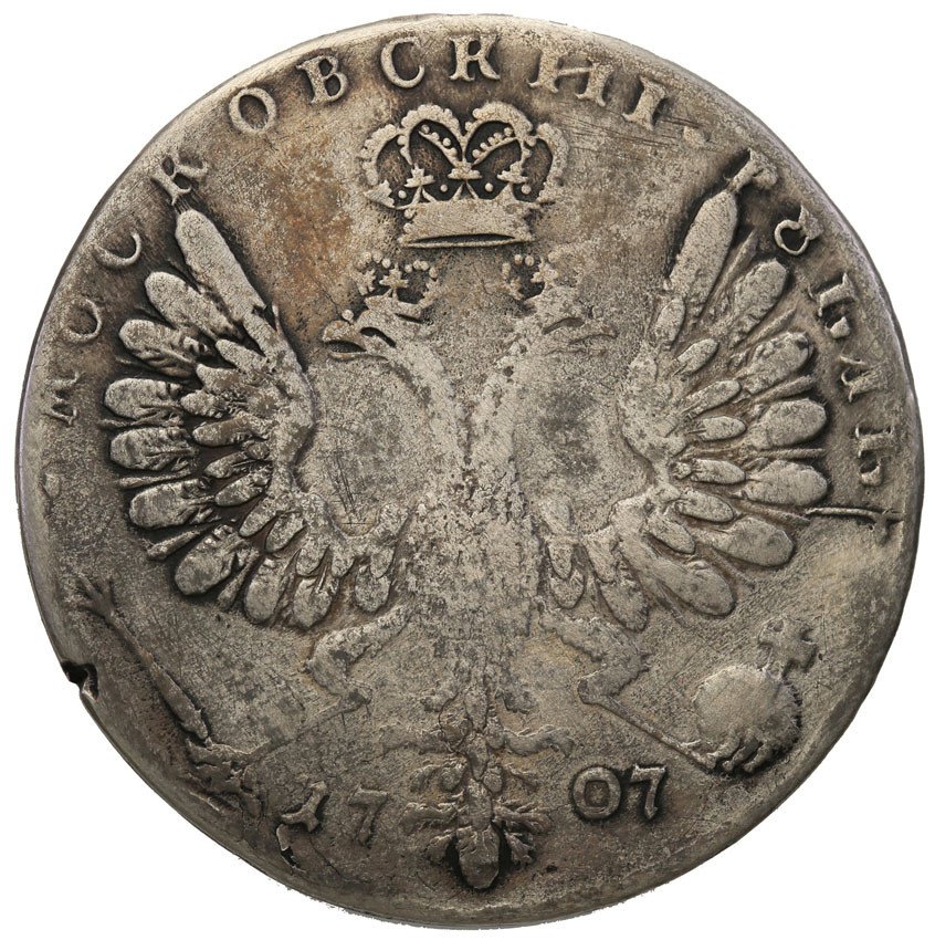 Rosja. Piotr I. Rubel 1707, Moskwa